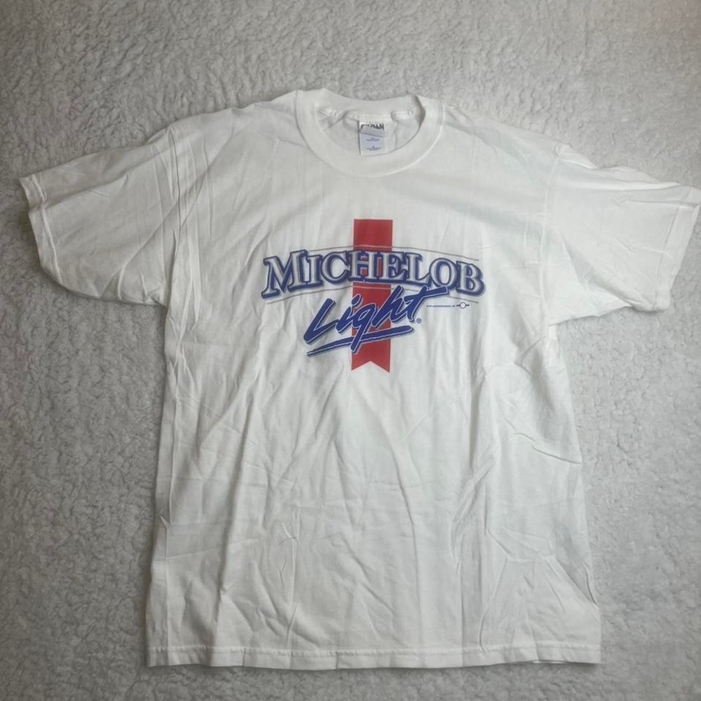 2001 Michelob light white mens T-shirt‎ beer summer Budweiser